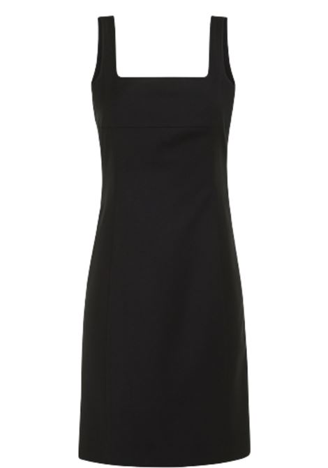 Roma Dress corto nero con scollo quadrato  SEMICOUTURE ATTIC AND BARN | Vestiti | MATDR0200990